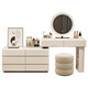 Yingfanlei 2026 new simple modern dressing table light luxury dressing table bedside table small apartment cream bedroom chest integrated 80cm khaki + six drawers + sunglasses + Hank chair