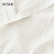 SUSHE Dufeng deconstructed design, irregular lapel, slanted placket, thin, silky, loose, wrinkled shirt, light cloud white M
