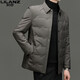 LILANZ high-end men's lapel white duck down jacket middle-aged and young thin lightweight warm suit jacket dad wear lake blue L 175