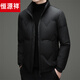 Hengyuanxiang Men's Lightweight Stand Collar Down Jacket 2025 New Autumn and Winter Solid Color Warm Bread Jacket Jacket Black M 170