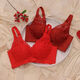 LangSha (LangSha) zodiac year underwear for women red for the Year of the Horse, small breasts push-up, sexy rimless wedding bridal bra set, burgundy - single piece - small breasts push-up 3CM M 70/32 (AB cup)