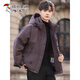 Woodpecker (TUCANO) hooded down jacket men's winter new high-end thickened warm outdoor jacket style work jacket red coffee color M weight 100-120Jin Jin equals 0.5 kg