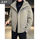 JEEP Мужской пуховик с капюшоном Jeep, зима 2026, новая морозостойкая одежда, утолщенная теплая ветрозащитная куртка, мужская короткая свободная черная XL 135-155Jin Jin равна 0,5 кг