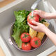 Sanqihu Double-layered Drainage Basket Kitchen Fruit Plate Washing Fruit and Vegetable Basket Green + Small + Medium + Large