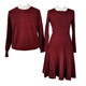 2026 Autumn and Winter high-end parent-child outfits for one, three, and four, mother-child, mother-daughter, full set sweater New Year costumes, burgundy (ready for delivery in seconds) 185 Mom XXL