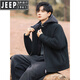 JEEP SPIRIT Мужской пуховик с капюшоном JEEP 2025, новинка зимы, модный утолщенный теплый вязаный кардиган, зимний топ, черный M