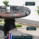 Qiuqiao courtyard villa outdoor garden balcony household round table natural table outdoor stone table and chairs