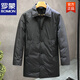 ROMON модный бренд высокого класса черный пуховик мужской средней длины простая куртка 2026 зима новая мужская утолщенная ветровка черного цвета M