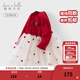 DAVE&BELLA baby girl knitted mesh skirt children's sweater dress fashionable baby girl skirt spring New Year's children's skirt red ready stock 120 cm (recommended height 110-120cm)