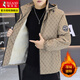 Woodpecker Jacket Men's Autumn and Winter 2025 New Velvet Thickened Trendy Handsome Casual Versatile Jacket Youth Cotton Jacket 8835 Khaki Velvet Thickened XL (Suitable for 130-150 Jin Jin equals 0.5 kg)