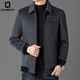 LILANZ Men's Thickened Lapel Sheep Wool Woolen Jacket 2025 New Casual Warm Jacket Middle-aged and Elderly Plush Men's Clothing Gray M