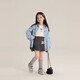 Children's shirts 2025 spring and autumn new style girls Korean style sweet all-over printed bow shirts baby tops and jackets trendy blue 170