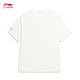 Li Ning Children's Clothing丨Short-sleeved cultural shirt for older girls 2026 new skin-friendly, comfortable, fashionable and casual sports T-shirt, milky white-2 120