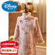 Disney pink girls' cheongsam autumn and winter clothing children's New Year's greetings clothing long-sleeved thickened velvet princess dress performance clothing winter pink 110