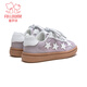Fuluo Mi Girls' Shoes 26 Spring Trend Fashion Star Casual Shoes Children's Non-Slip Breathable Sports Shoes Feather Purple 30