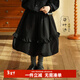 Yantaijia children's clothing girls pure cotton ruffle bud skirt 2026 spring new baby style versatile skirt black 80