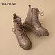 Daphne Martin boots for women 2025 British style small height increasing short boots versatile black work boots milk tea color 37