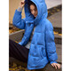 XWI Xinwei 90 White Duck Down Blue Down Jacket Women's 2025 Winter Hooded Slimming Not Bulky Warm Jacket Blue S
