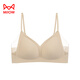 MiiOW Retro Red Seamless Thin Underwear Women's Small Breast Gathering Anti-sagging Wireless Bra Retro Red L (80ABC)