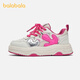 BALABALA children's shoes, children's casual shoes for boys and girls, 2026 new spring and autumn contrast color versatile campus style sneakers, white and red tone 00316 26 (foot length 16cm)
