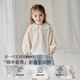 OAK FAMILY2026 Girls French Puff Sleeve Top Cotton Crepe T-shirt Baby Shirt Beige-Shirt 80
