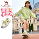 Camel fluffy bun children's sports shoes for school breathable and wear-resistant casual shoes running shoes children's shoes for middle and large children grass green 31