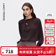 Langzi Pinch-pleat Hollow Design Shirt Fashionable Drape Commuting Metal Button Shirt 2025 Winter New Style Chocolate Color XL
