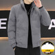 KBXNG Jinba Lightweight Down Jacket Men's Winter Short Trendy Slim Stand Collar Jacket Simple Warm Thickened Jacket Gray Size Small 2XL 105 to 120Jin Jin is equal to 0.5 kg