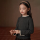 Hacikis hacikis children's clothing autumn and winter children's tops brushed warm fungus edge bottoming shirt girls stretch knitted T-shirt girls