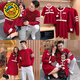 G.duck family portrait parent-child wear high-end family of three and four mother-child mother-daughter dress 2025 new autumn and winter style hair red 180 Dad XL recommended 130-150 Jin Jin equals 0.5 kg