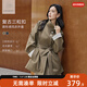 Dialogue (DUIBAI) Dujuan same style retro commuter stand collar windbreaker for women 2026 spring new loose casual jacket Khaki Green S