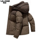 Мужской пуховик в том же стиле в торговом центре Lilanz, новый национальный стандарт 90, утолщенный белый утиный пух, теплый и холодостойкий хлебный пуховик, влагонепроницаемый и съемный, облачно-черный M (100-120 Jin Jin равен 0,5 кг).
