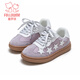 Fuluo Mi Girls' Shoes 26 Spring Trend Fashion Star Casual Shoes Children's Non-Slip Breathable Sports Shoes Feather Purple 30