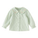 DAVE&BELLA children's shirt 2026 spring new pure cotton girls casual long-sleeved shirt baby girl tops children's bottoming shirt gray green ready stock 110 cm (recommended height 100-110cm)