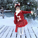 Wooden house parent-child clothing New Year 2026 new trendy family of three or four Year of the Horse red New Year clothes festive thickened sweater trendy red 80 cm