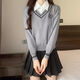 Playboy (PLAYBOY) college style POLO collar fake two-piece shirt vest sweater for women spring unique and chic small top short sweater official flagship black S recommended 80-95Jin Jin is equal to 0.5 kg