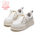Fuluomi girls sneakers 26 spring new thick-soled versatile casual shoes for junior high school students lightweight breathable white shoes white 39