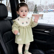 Shijanu baby girl's autumn and winter thickened anti-wear blouse, modern style anti-fouling protective clothing, purple 90, it is recommended to go up one size