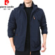 Pierre Cardin Outdoor Herrenjacke Herbst und Winter 2024 Neue Herbst-Tops mittleren Alters mittleren Alters im mittleren Alter und Herrenfrühling und Herbst Dick 9898 Dunkelblauer Stil plus Samt M.