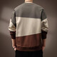 Noble high-end American style contrasting color splicing heavy sweatshirt for men 2026 spring and autumn new loose large size long-sleeved bottoming shirt
