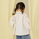 Papa climbing spring girls' shirt long-sleeved lapel pure cotton design western sweet shirt off-white 90