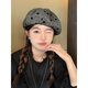 Xiaohongshu polka-dot beret hat for women in winter with big head circumference and face, small versatile newsboy hat, light brown M, suitable for head circumference 54c-58cm