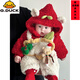 G.duck baby New Year's greetings winter baby boy's quilted and thickened super cute jumpsuit Christmas suit for going out and festive clothes cute red jumpsuit (including chest doll) 66cm