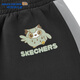 Skechers boys' knitted trousers autumn fashion striped comfortable versatile casual sports pants P324B024 carbon black /0018 100