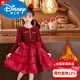 Disney girls princess dress children's style dress new autumn and winter clothing plus velvet tutu skirt New Year's wear 7821 red plus velvet shelf life 140 (recommended to wear 50-59 Jin Jin equals 0.5 kg)