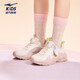 Hongxing Erke children's sports shoes girls 2026 new dense mesh magic spin contrasting color versatile girls casual dad shoes | Sweetheart 4 seashell pink/microcrystalline white 36