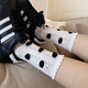 Aoyanlai miu wave dot socks women's summer mesh thin mid-tube cotton socks white