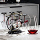 Haoqifang (HAOQIFANG) crystal red wine glass holder set, ornamental goblet, upside-down hanging rack, creative wine cabinet, decanter, wine utensils for home use, happy eyebrow cup holder + 6 red bow tie wine glasses