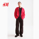 H&M men's and women's sweatshirts 2026 spring new couple casual sweatshirt cardigan zipper hoodie 1322498 red XL 180/116
