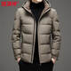 Hengyuanxiang Men's Lapel Down Jacket Winter New Middle-aged and Elderly Warm and Cold-proof Thickened Jacket Dad Loose Casual Top Black L 175